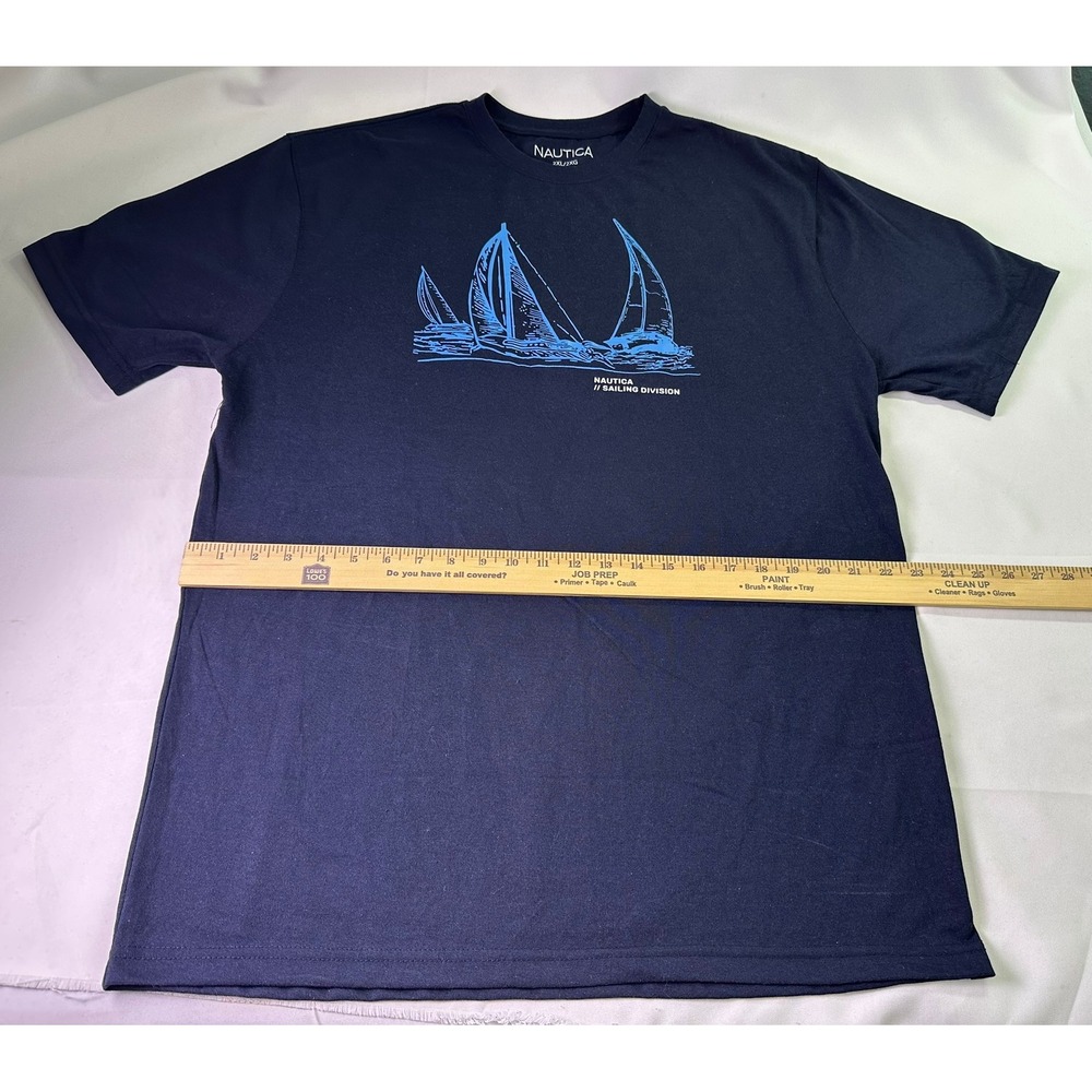 Nautica Sailing Division Shirt Mens 2XL Navy Blue Graphic Tee Yacht Club Coastal - Picture 6 of 8